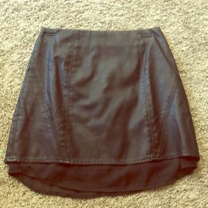 Leather high waisted skirt